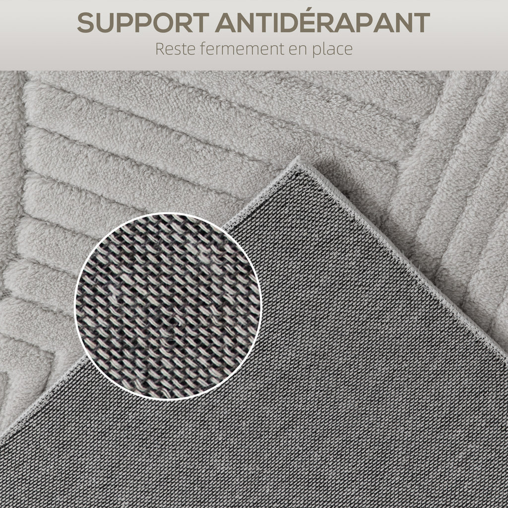 Tapis de salon en relief gris, 230 × 160 cm, détail 1