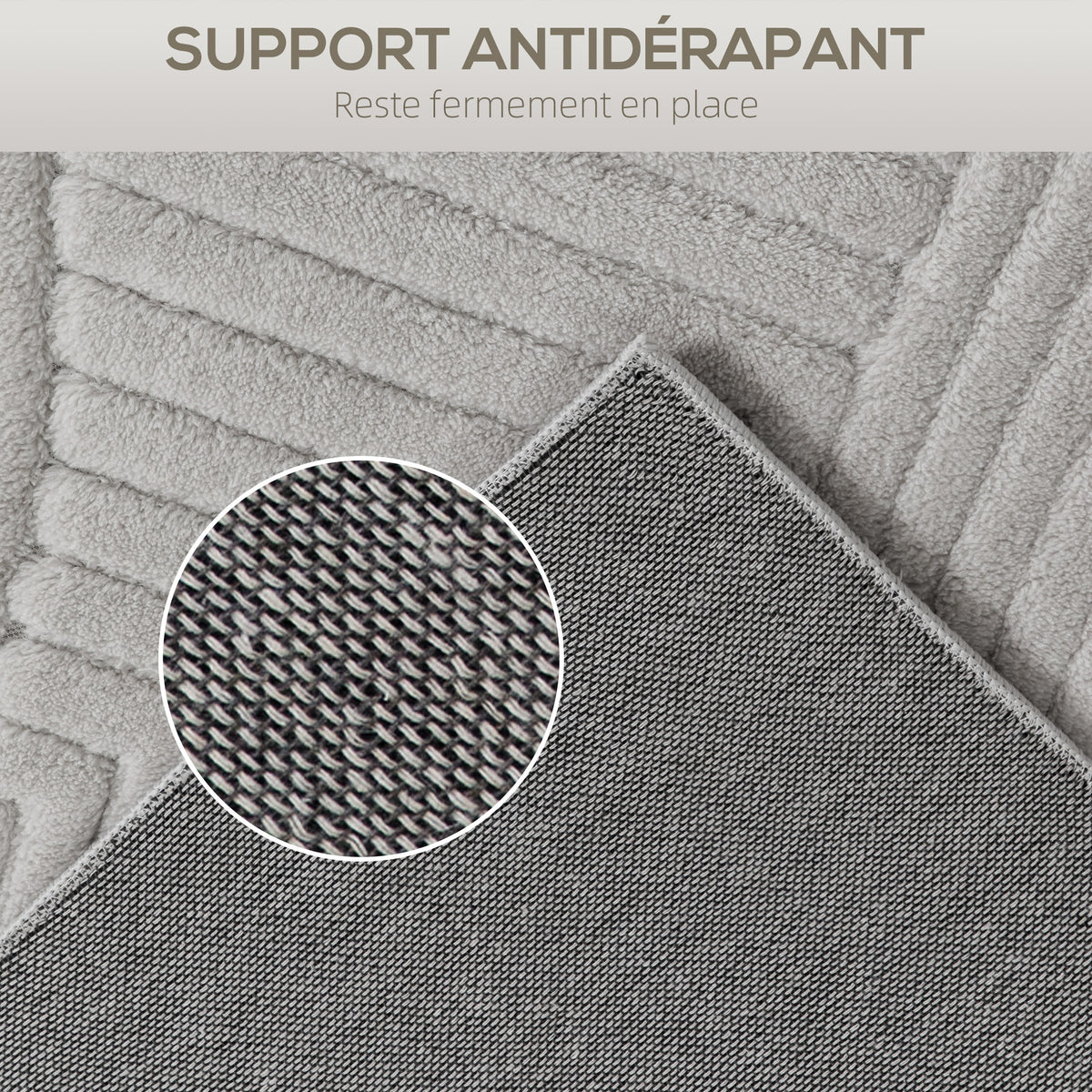 Tapis de salon en relief gris, 230 × 160 cm, détail 1