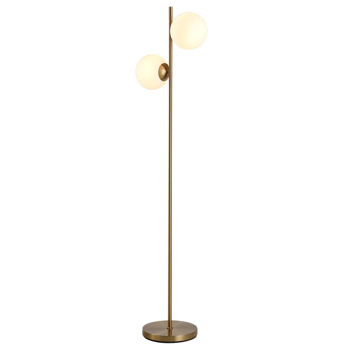Lampadaire laiton 2 globes en verre, 165 cm, détail 3