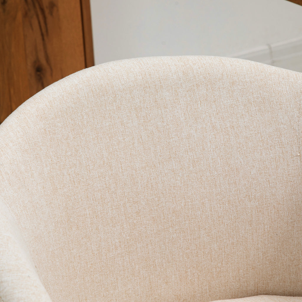 Lot de 2 chaises scandinaves aspect lin beige, pieds bois, vue 6 – Saint-Oréan