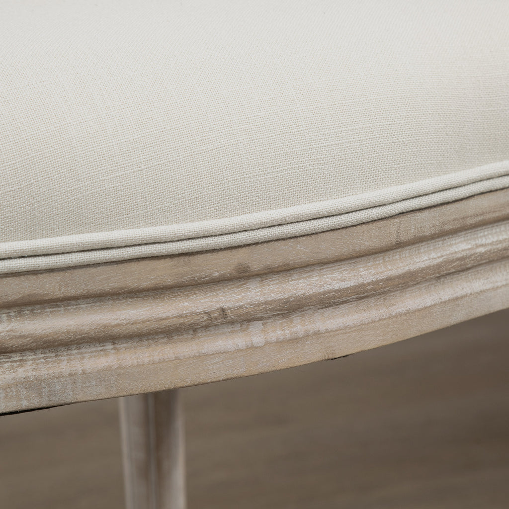 Lot de 2 chaises médaillon style Louis XVI, aspect lin crème, vue 4 – Saint-Oréan