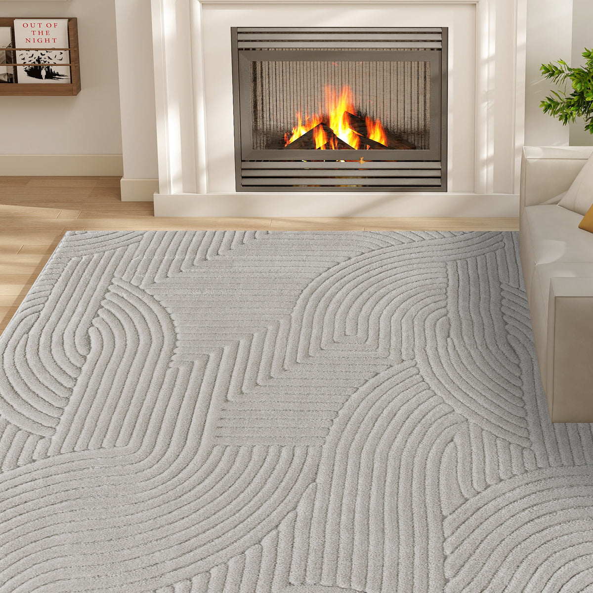 Tapis de salon en relief gris, 230 × 160 cm, détail 3