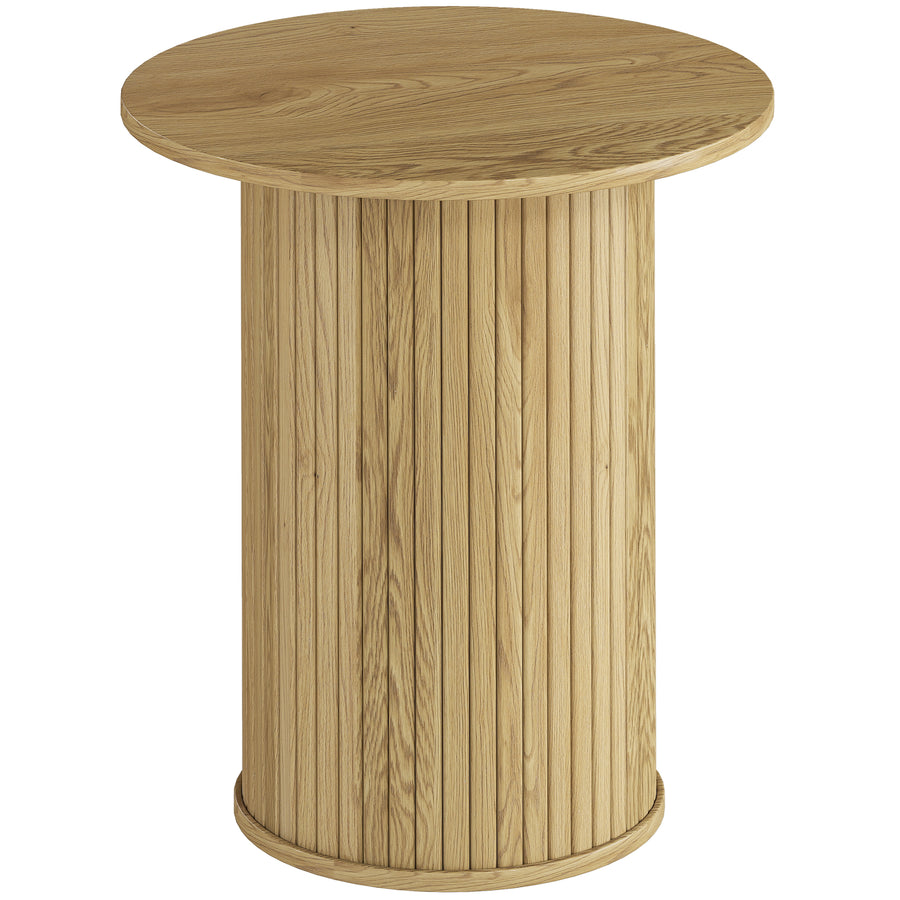 Table d'appoint ronde cannelée chêne