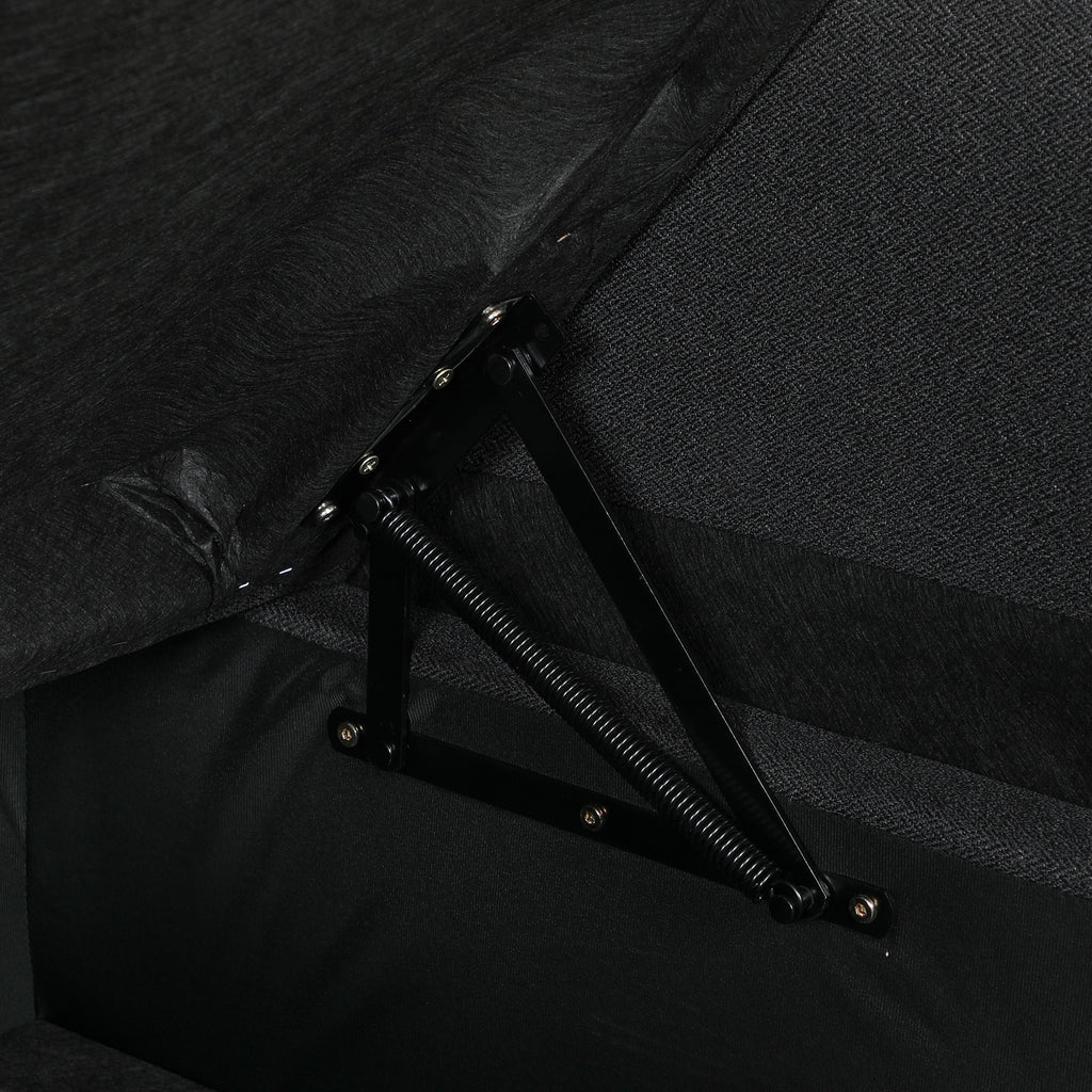Canapé d'angle convertible aspect lin gris anthracite, 192 × 148 cm, détail 8