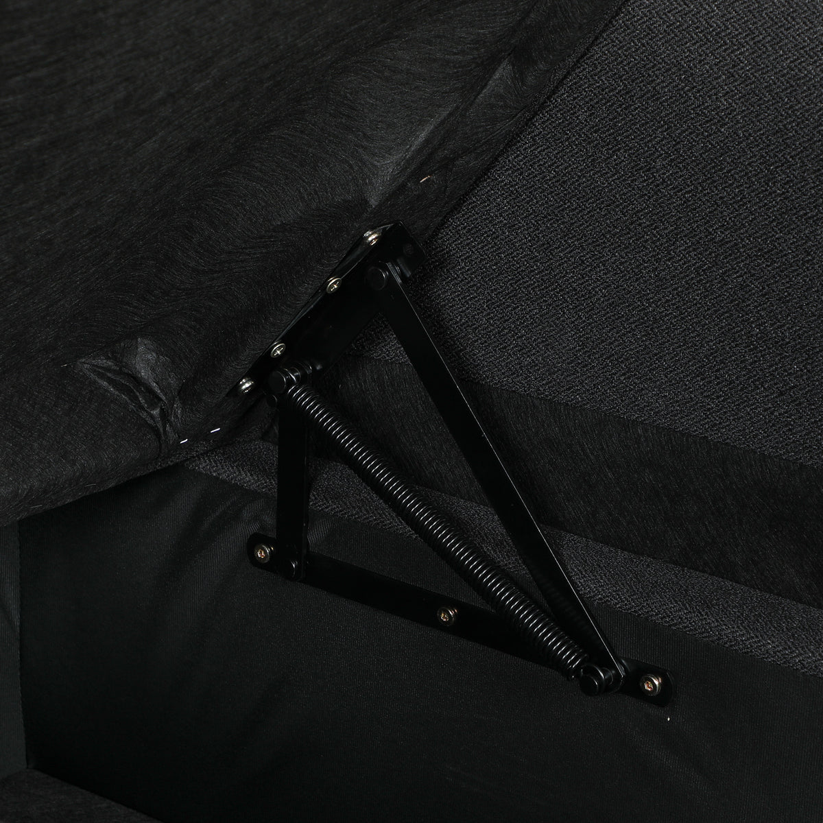 Canapé d'angle convertible aspect lin gris anthracite, 192 × 148 cm, détail 8