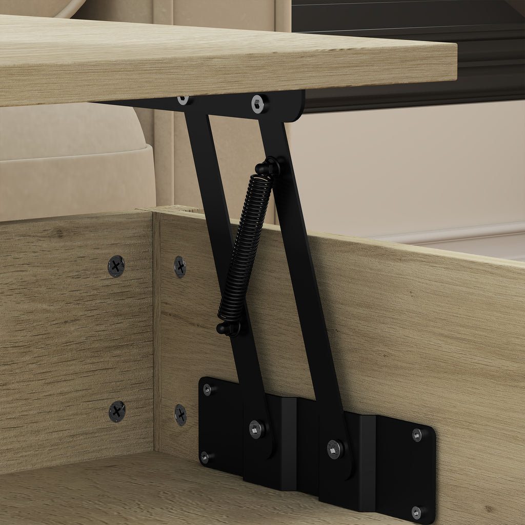 Table basse relevable chêne avec tiroirs, 100 × 50 cm, détail 8