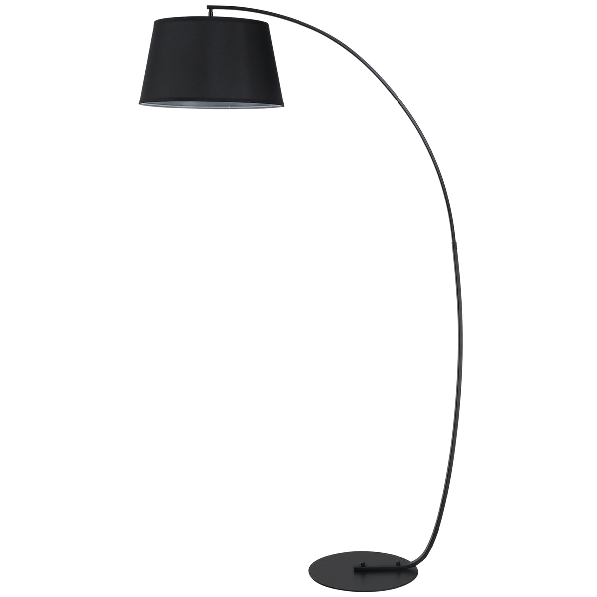 Lampadaire arc métal noir, abat-jour en lin, vue 8 – Saint-Oréan