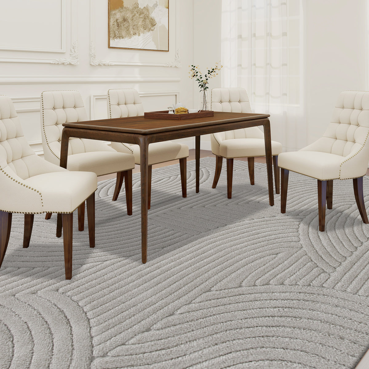 Tapis de salon en relief gris, 230 × 160 cm, détail 6