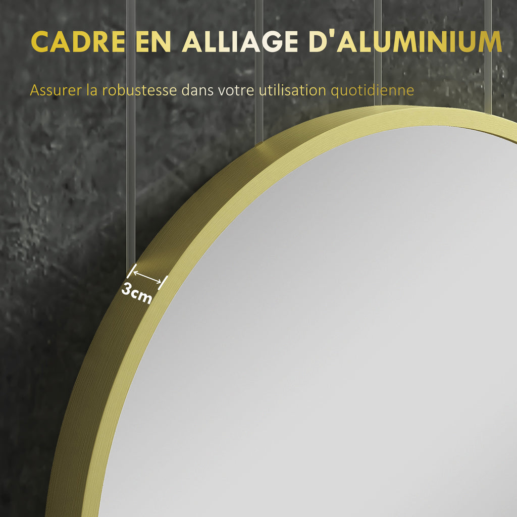 Miroir ovale mural cadre doré, 40 × 70 cm, détail 5