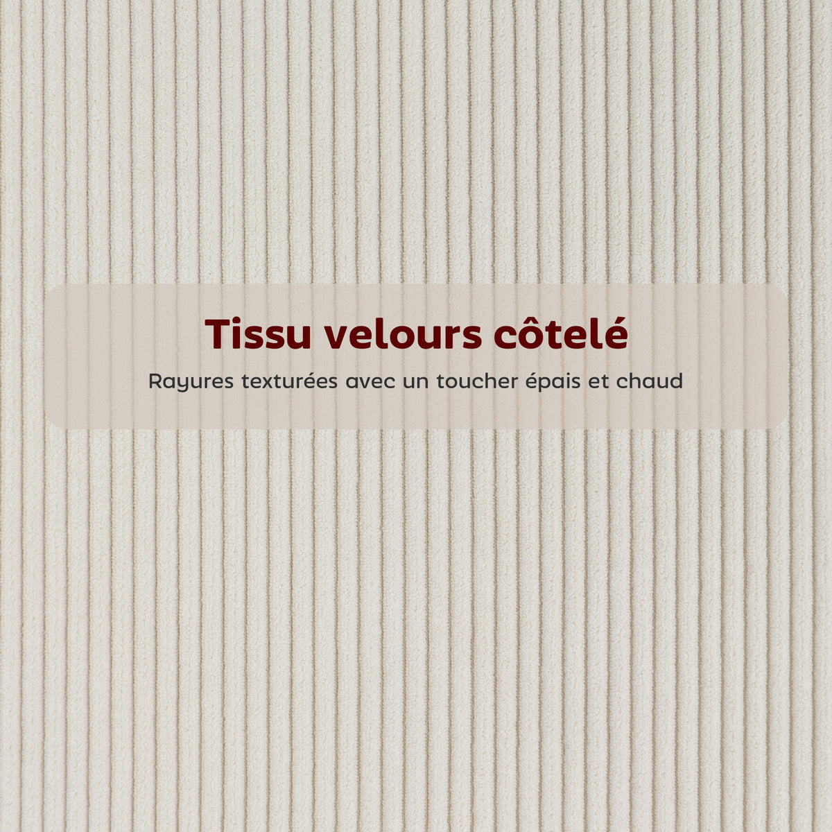Lot de 2 chaises velours côtelé crème, pieds acier, détail 6