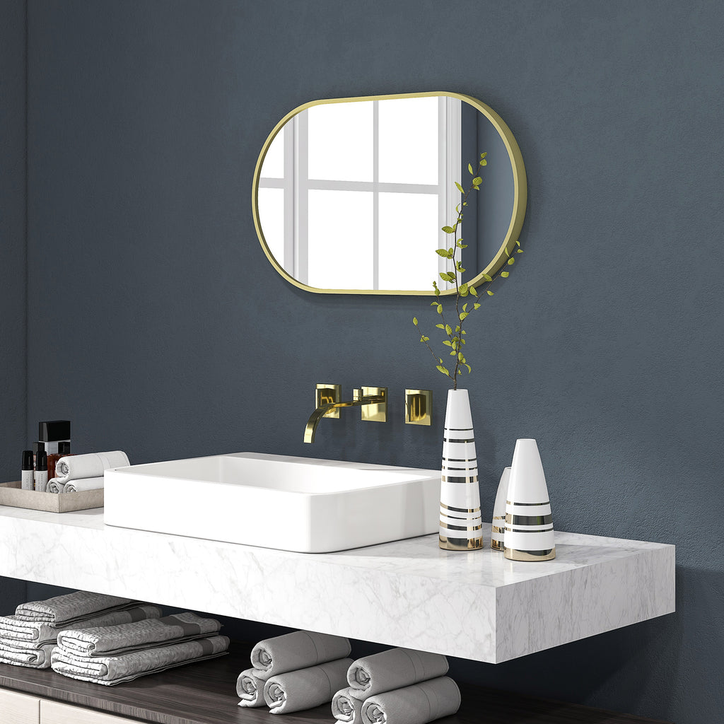 Miroir ovale mural cadre doré, 40 × 70 cm, détail 8