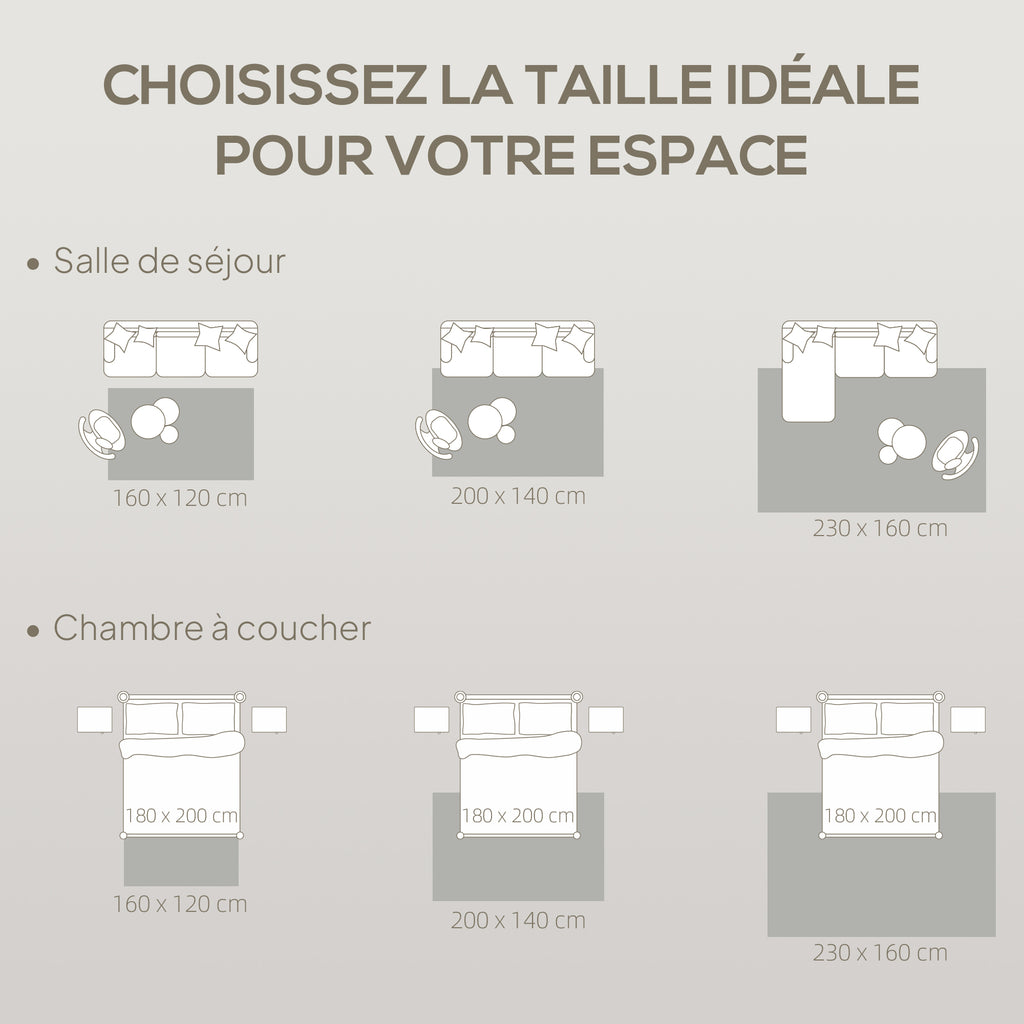 Tapis de salon en relief gris, 230 × 160 cm, détail 2