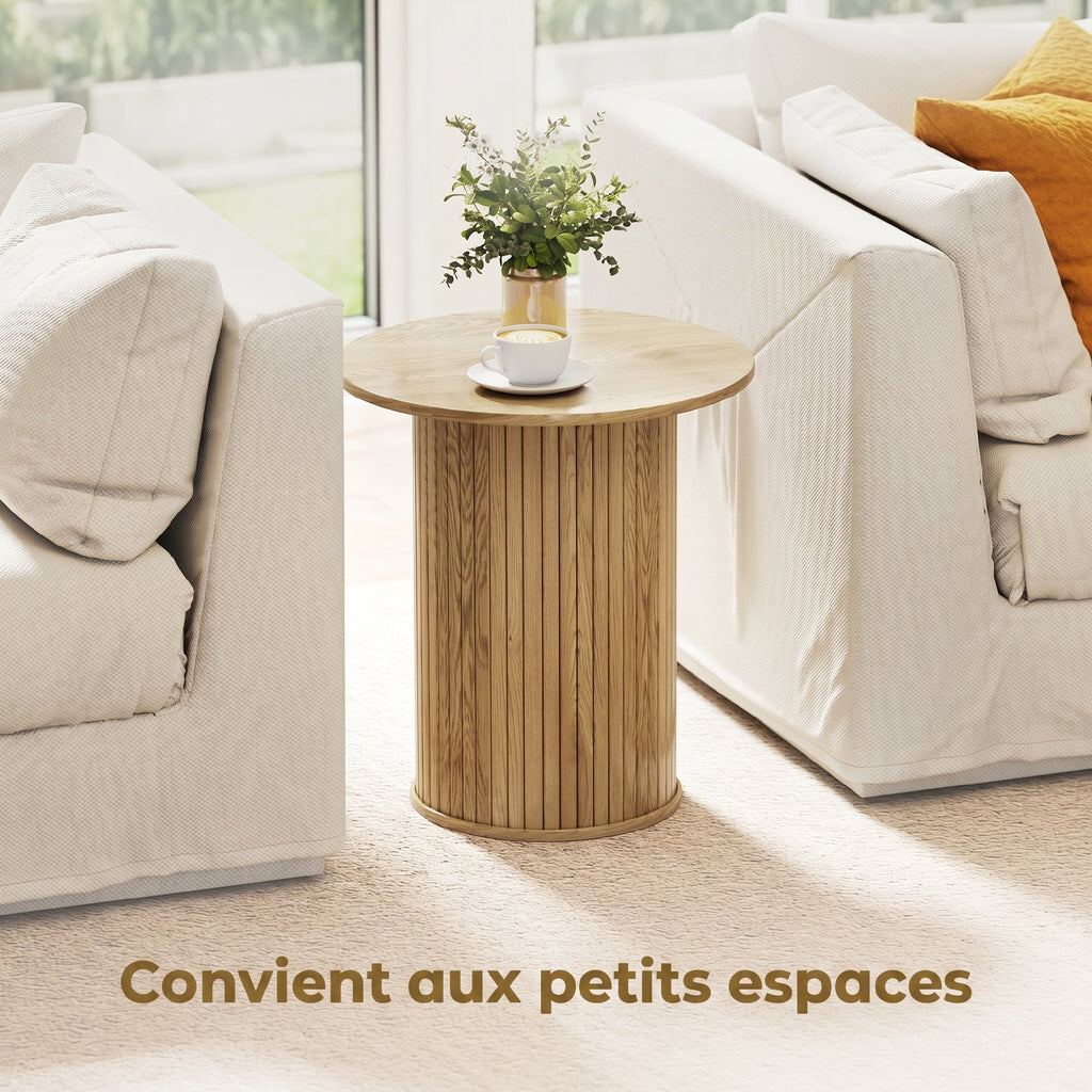 Table d'appoint ronde cannelée chêne, Ø 48 cm, détail 2