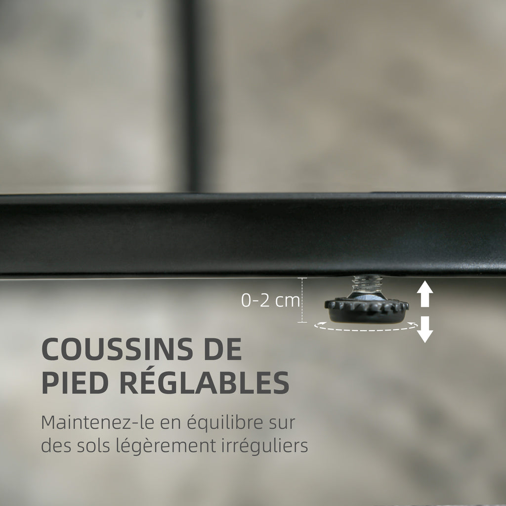 Lot de 2 tables gigognes effet marbre noir, acier, détail 5