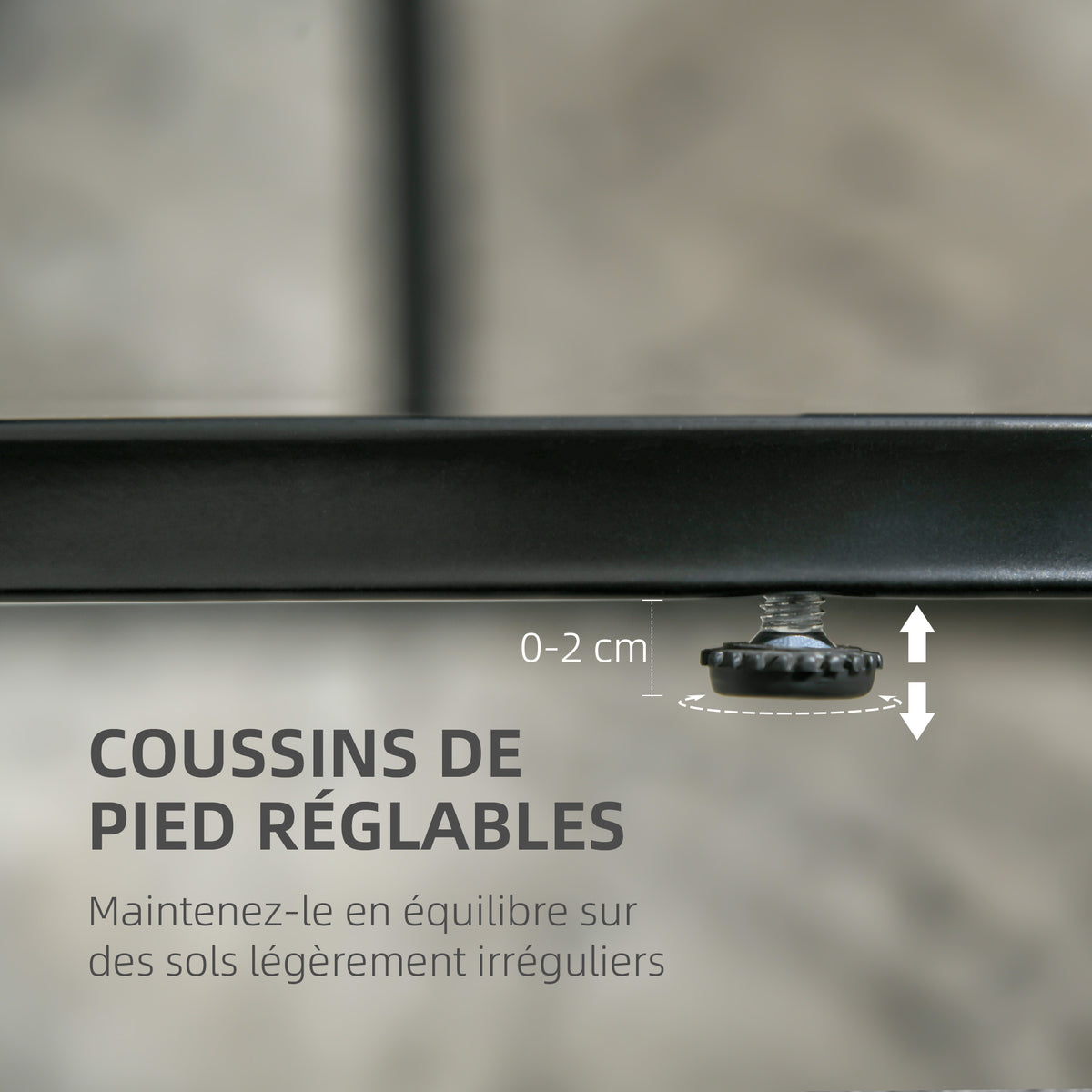 Lot de 2 tables gigognes effet marbre noir, acier, détail 5